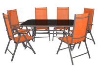 7 Delige Aluminium Stalen Tuinset Oranje Zwart