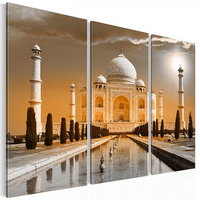 Canvasdoek 3 Delig Taj Mahal Agra C 90x60 Cm