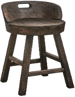 Rosalie Decoratieve Kruk/stoel Hout   Donkerbruin