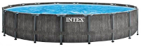 Intex Prism Frame Pool Greywood   549 X 122 Cm   Met Filterpomp En Accessoires