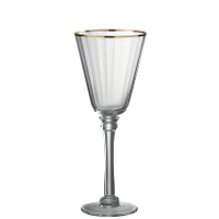 J Line Rand Wijnglas   Rode Wijn   Glas   Transparant| Goud   6x