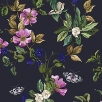Joules Vliesbehang | Wakerly Woodland Floral French Navy