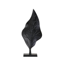 Light & Living   Ornament Leaf   14.5x8x50   Zwart