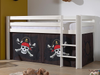 Bed Alize Halfhoogslaper 90x200 Cm Grijze Pijnboom Tent Pirate Des Caraïbes Ii