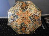 Paraplu Gezicht Oranje Satijn