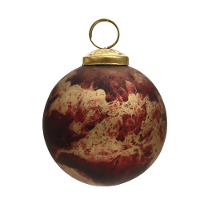 Ptmd Christmas Bells Purple Marble Glass Ball Round Xs