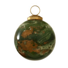 Ptmd Christmas Bells Green Marble Glass Ball Round S