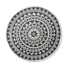 Xenos Buitenkleed Mandala   Zwart/wit   150 Cm