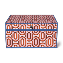 Xenos Decoratie Box Boho   Rood/blauw   18x19x9 Cm