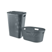 Curver Infinity Recycled Wasmand 60l + Wasmand 40l   Grijs