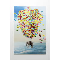 Schilderij Glas Baloon Elephant   100x150cm