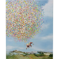 Schilderij Canvas Flying Elephant In Day   120x160cm