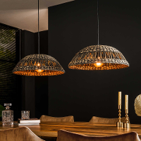 Hanglamp 2x Dome Waterhyacint   Zwart Nikkel