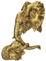 Wanddecoratie Elephants Love Gold 60x77cm
