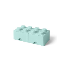 Lego   Opberglade Brick 8, Aquablauw   Lego