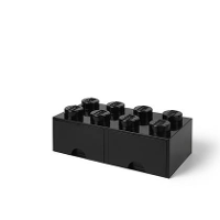 Lego   Opberglade Brick 8, Zwart   Lego