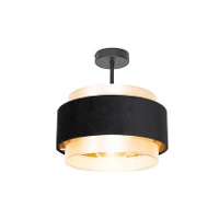 Qazqa Moderne Plafondlamp Zwart Met Goud   Elif