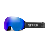 Sinner Avon Skibril   Mat Zwart   Blauwe + Oranje Lens