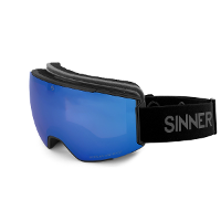 Sinner Boreas Skibril   Mat Zwart   Blauwe + Oranje Lens