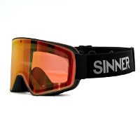 Sinner Snowghost Skibril   Mat Zwart   Oranje/rode Lens
