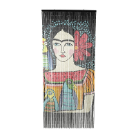 Deurgordijn Frida Met Vogel   Bamboe   200x90 Cm